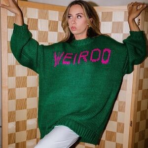 Green Sweater LaLa Land “Weirdo” sweater sold out on line.  L/XL $89 new